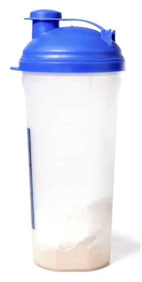 Shaker Bottle Containing Protein Powder